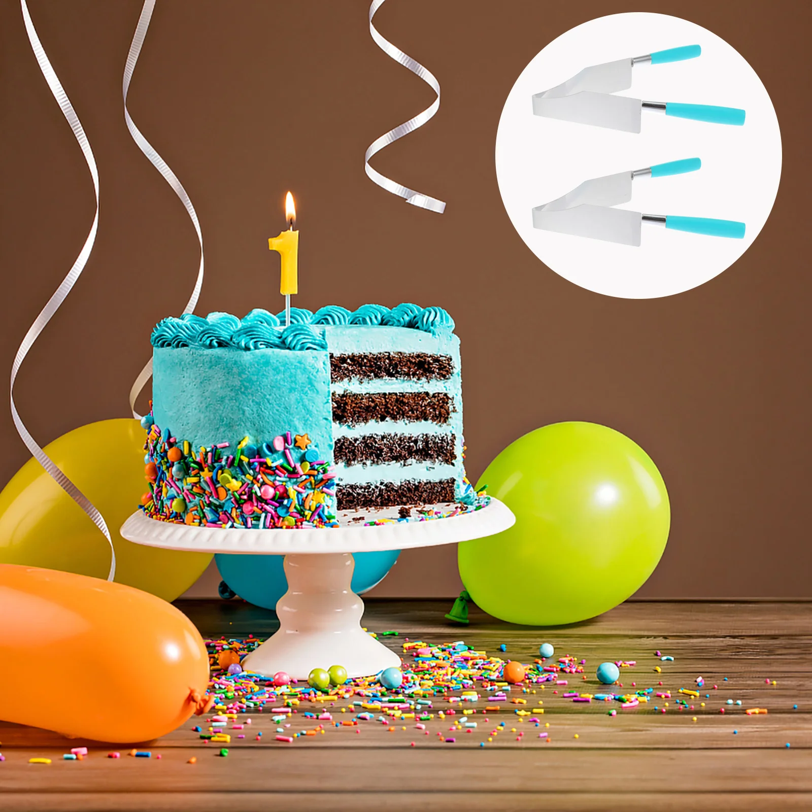 

2 Pcs Cake Cut Kitchen Tool Dessert Clamp Food Clip Cheesecake Serving Tong Stainless Steel Spatula