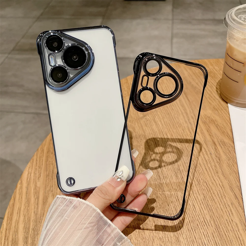 Ultra-Thin HD Clear Frameless Plating Phone Case Cover
