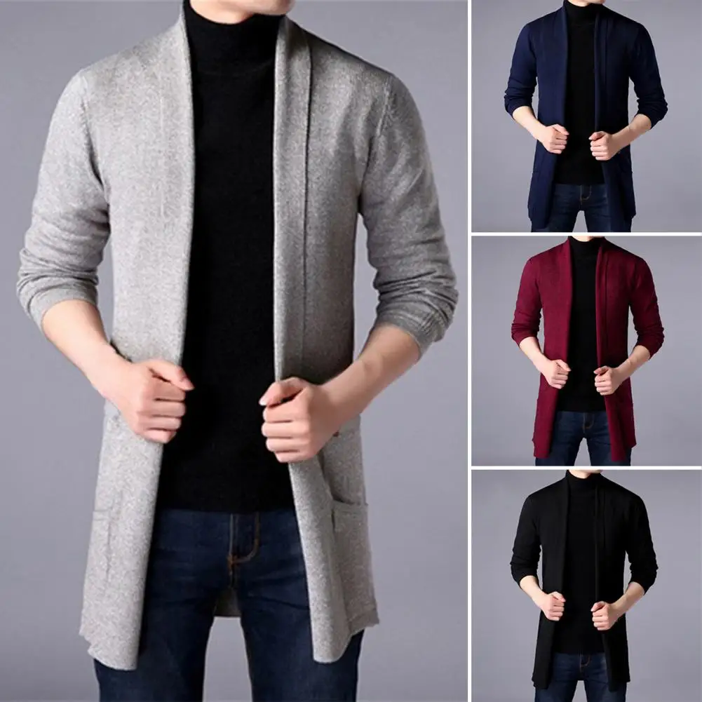 2024 Cardigan Sweater All Match Spring Autumn Knitting Sweater Men Winter V-neck Long Sleeve Knitting Sweater Coat Loose Outwear