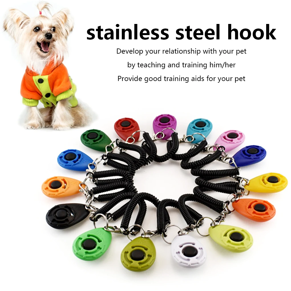 Portable Pets Training Clicker Animal Behavior Aids Diet Button Trainer Professional Indoor Outdoor Pet Dog Training Supplies
