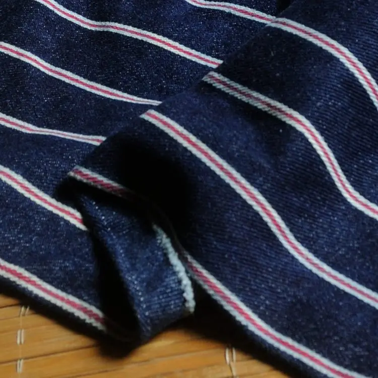 Denim Striped Diameter No Stretch Denim Fabric Washed Clothing Coat Pants Diy Designer Fabric