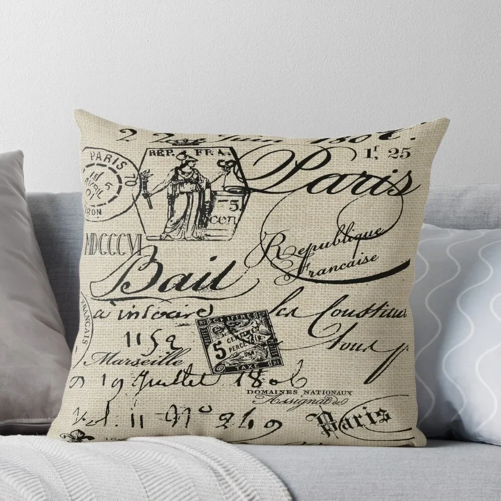 

French Script Pillow Throw Pillow Throw Pillow christmas cushions covers