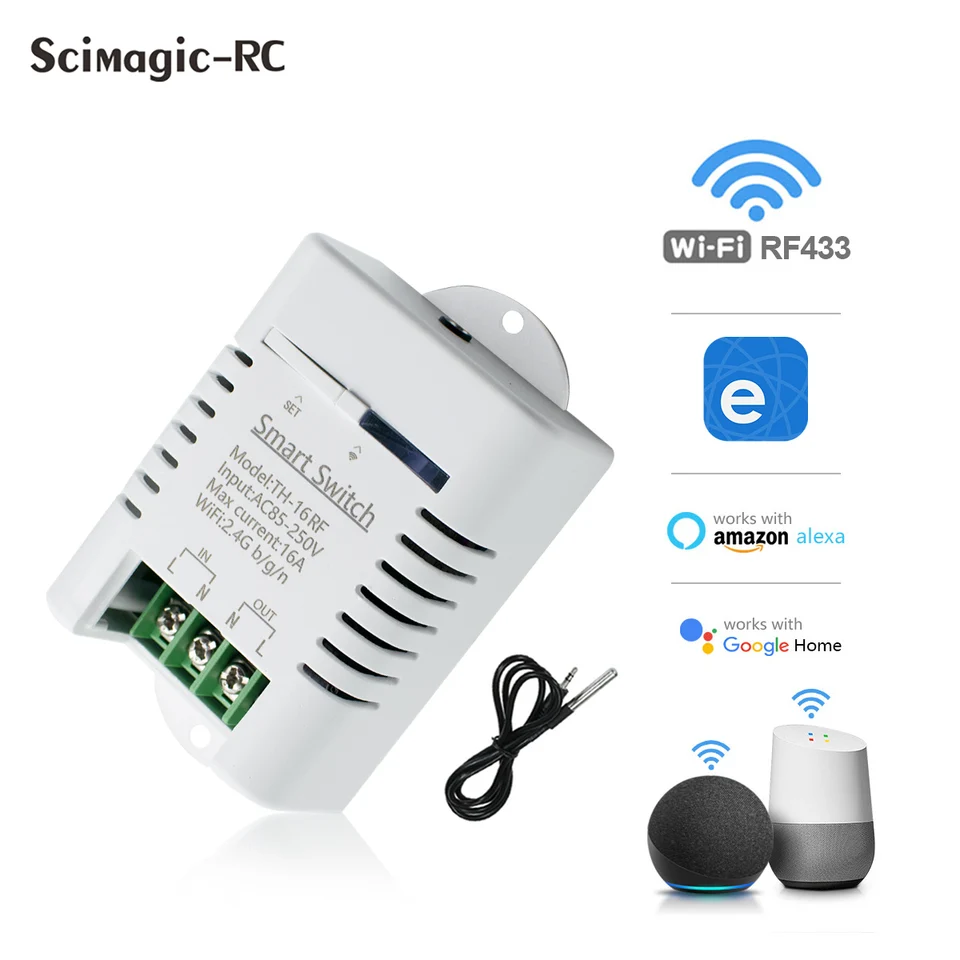 Alexa Echo EWelink Smart TH16 Switch 16A Temperature And Humidity