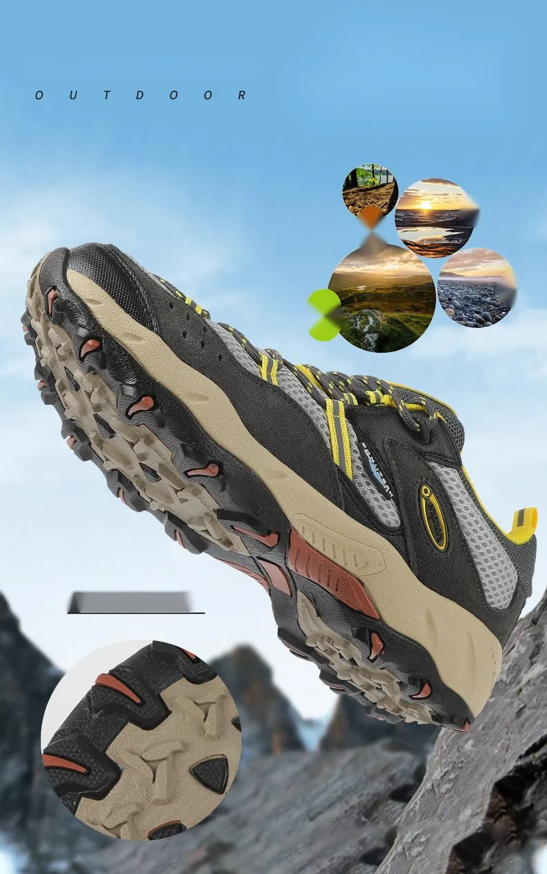 Outdoor men's spring and summer genuine leather waterproof, anti slip, wear-resistant hiking mountain sports shoes 3168 with 20_voghion.com
