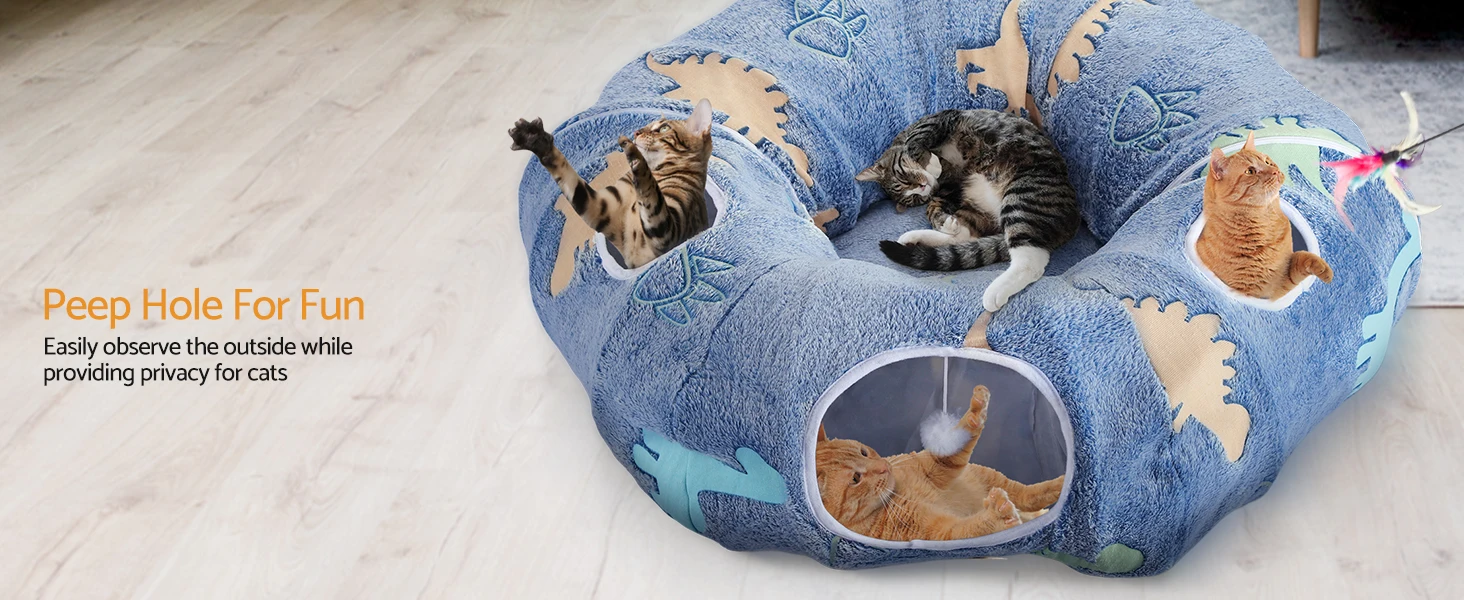 cat tube tunnel, tunnels for indoor cats, large cat tunnels, donut cat bed, cat bed tunnel