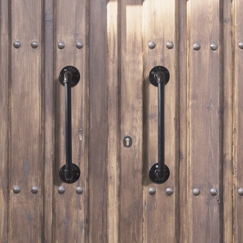 

Black Extended Retro Wooden Door Sliding Door Black Painted Surface Mounted Door Handle Compartment Door Open Handle