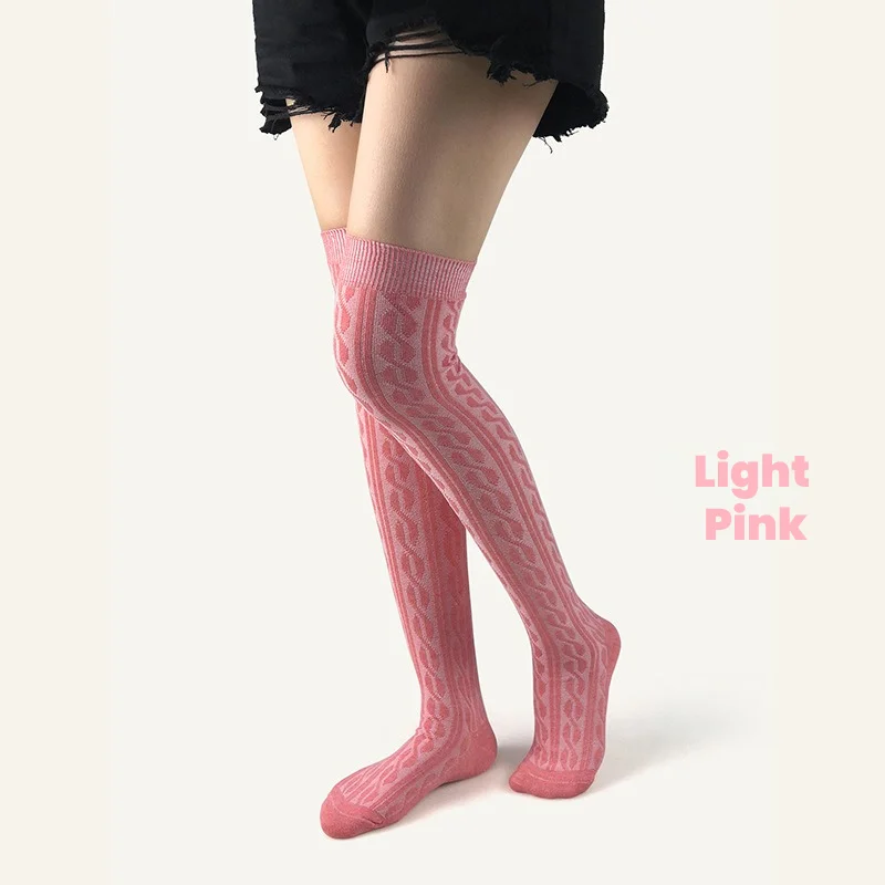 1 Paar Damen-Overknee-Socken aus Thermo-Strick, gemütliche, verdickte Winter-Oberschenkelstrümpfe, warme, stilvolle Beinwärmer für kaltes Wetter – Detail 12