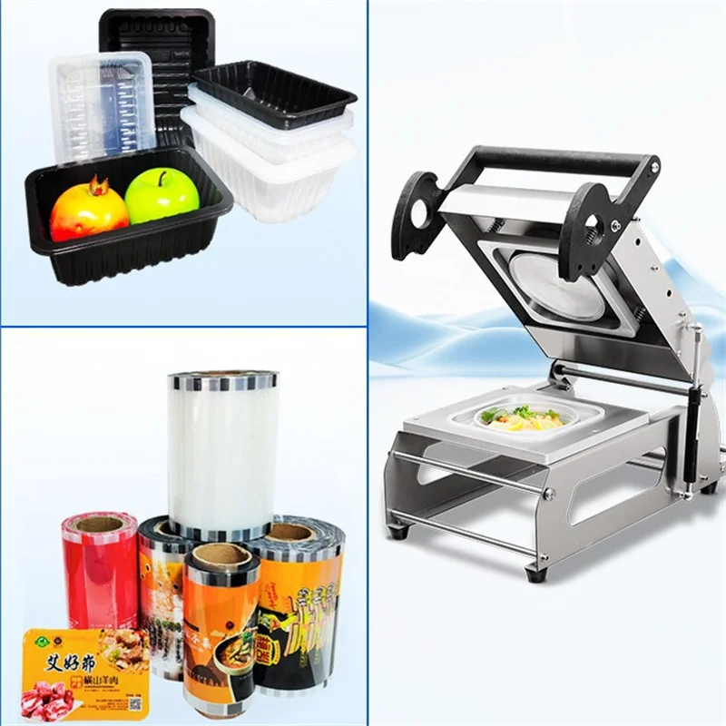 Free Shipping Food Tray Package Small Plastic Tray Sealing Machine