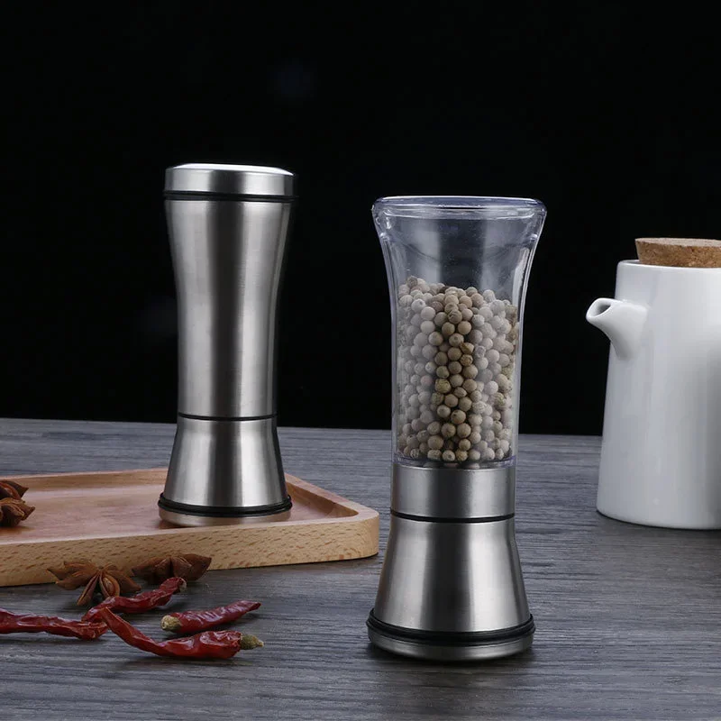 Salt And Pepper Grinder Refillable Stainless Steel Shakers Adjustable Coarse Mills Portable spice jar containers
