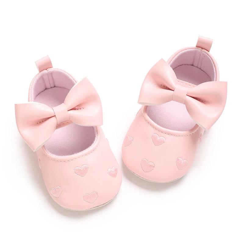 Pink Soft Sole Princess Shoes for Baby Girls - Ideal for Formal Events and Parties