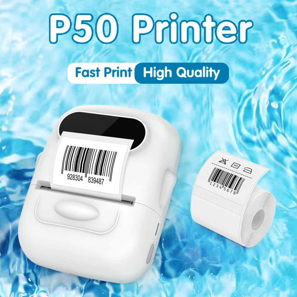 Portable Sticker Printer P50 Thermal Label Printer with E210 P50  Self-adhesive Label Paper DIY Labels Similar as Marklife P50