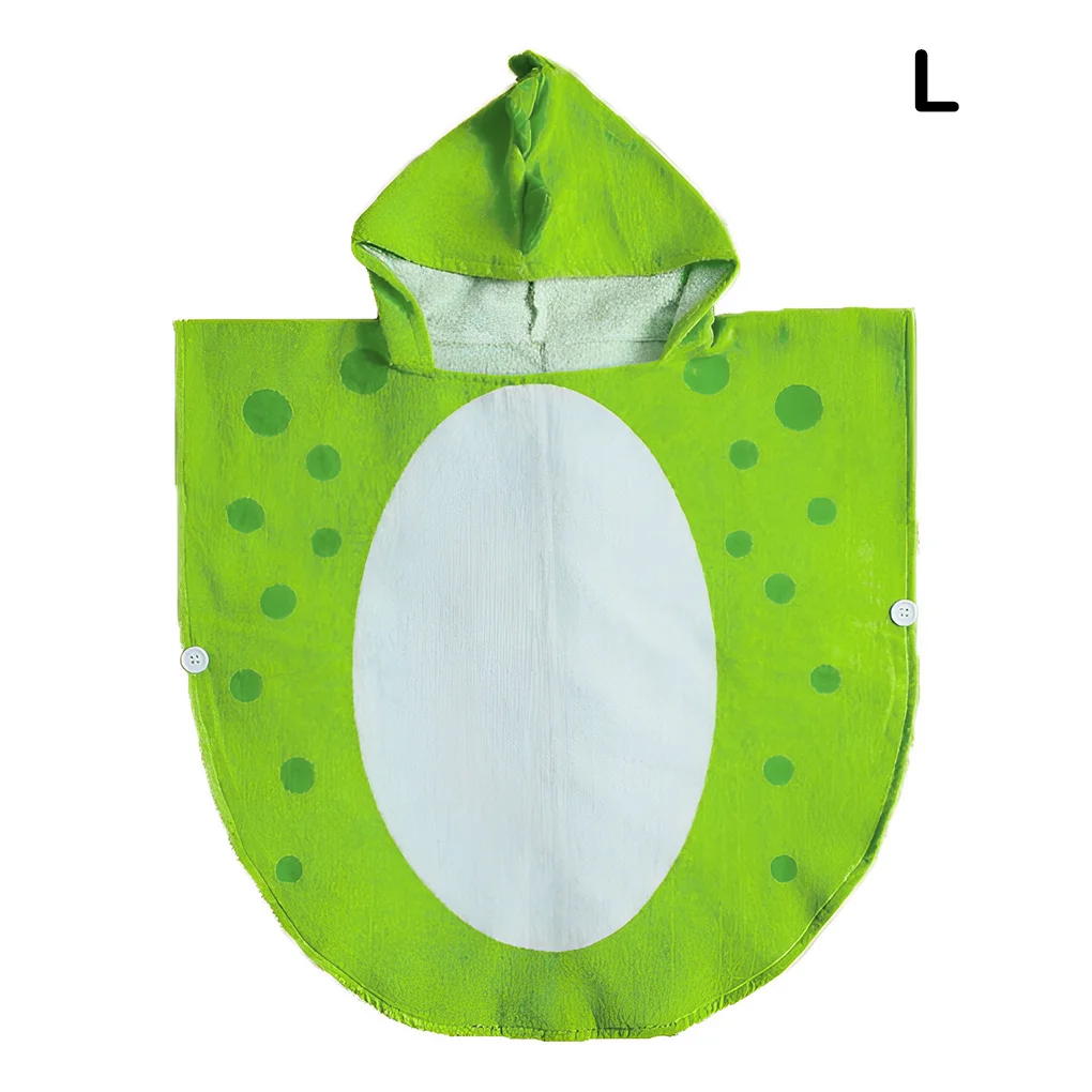 Hotel Children Hooded Bath Robe Kids Cartoon Adorable Bathrobe Green M