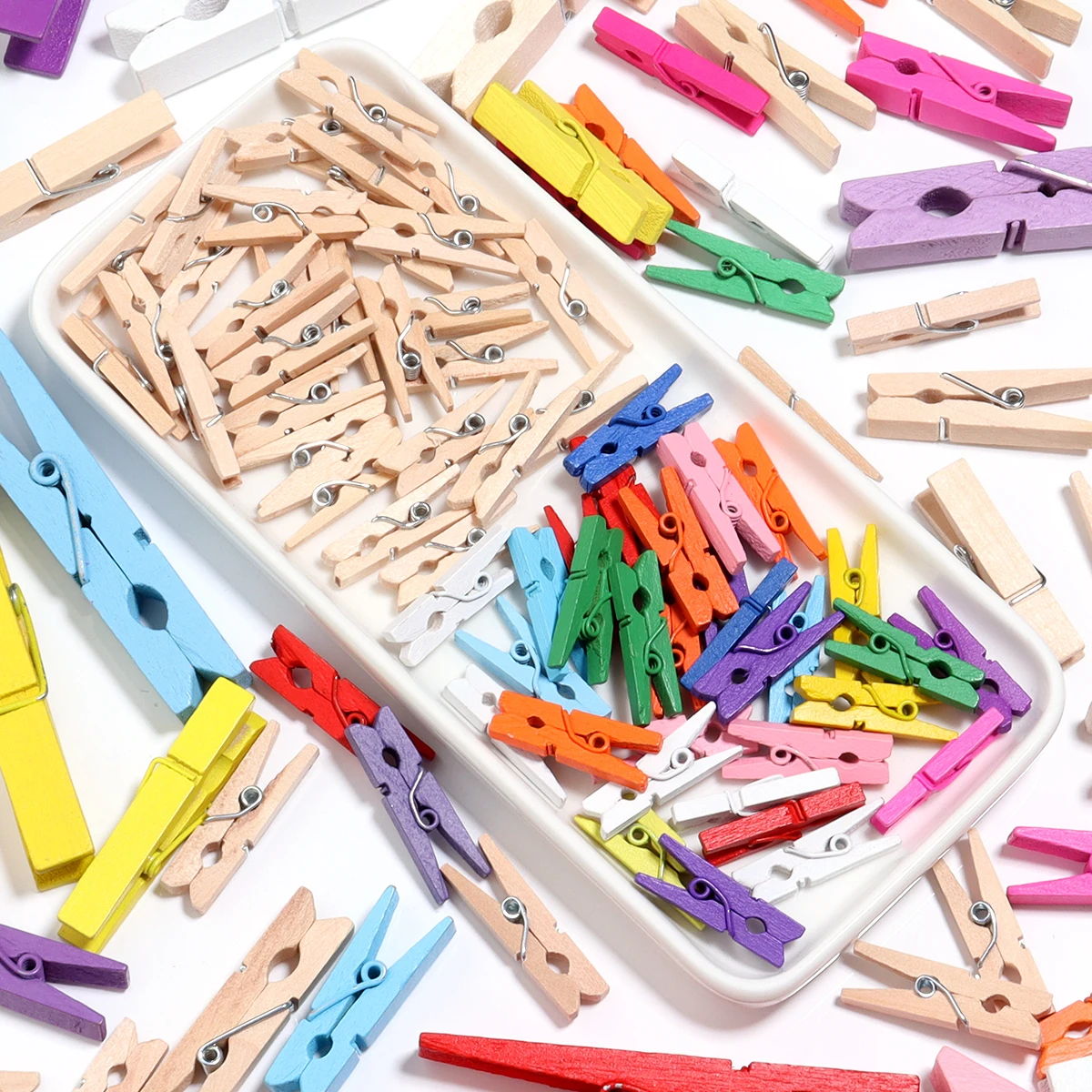 20-50Pcs/lot Colored Wooden Clips Multi-size Wood Clamps Multi-use Home Supplies DIY Book Photo Clip Garment Sewing Aid Clip sewing clips garment clips clothes clips