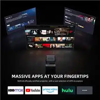 HA109 똑똑한 프로젝터 원주민 720P 4K 130ANSI 안드로이드 11 WiFi6 Bluetooth5.0 270° 회전가능한 홈 극장 프로젝터