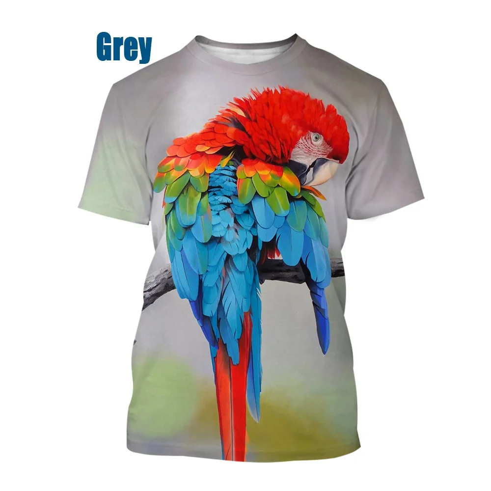 Men's And Women's Funny Parrot 3d Printed Tshirt Summer Casual Animal