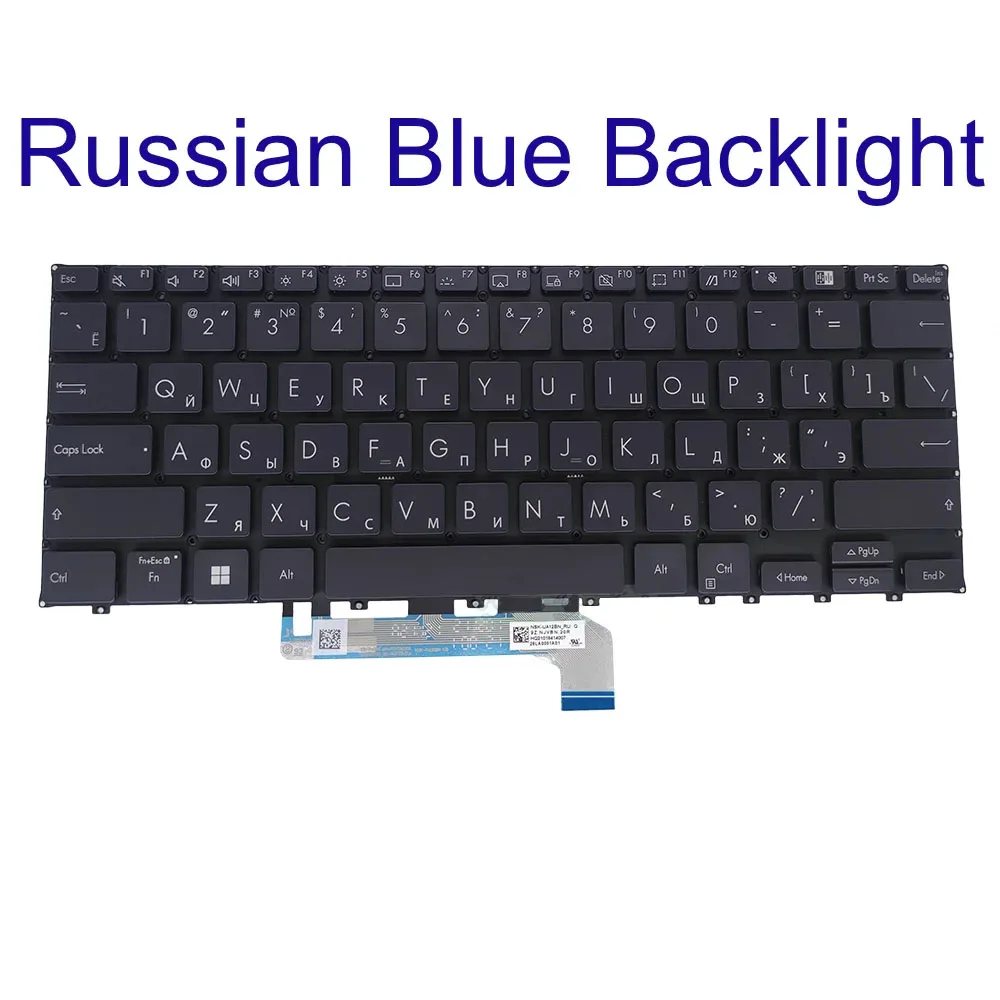 

For Asus B5302 B5302F ExpertBook B5 Flip B5302FEA B5302FBA Russian RU Italian IT blue backlit keyboard