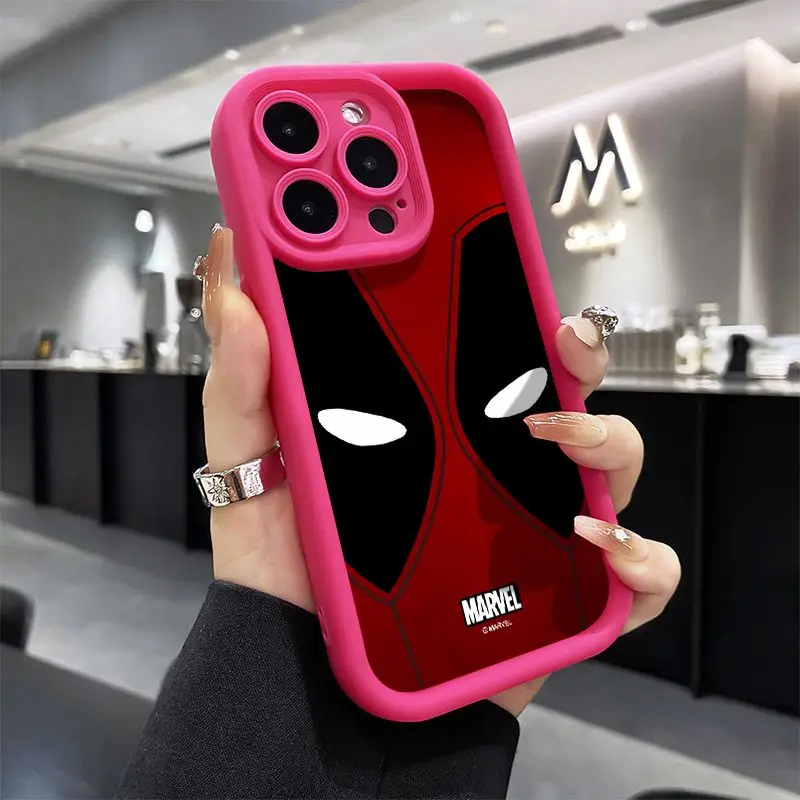 thumbnail image 1 of Funda de teléfono con cara de Deadpool de Marvel, cubierta de pantalla completa para iPhone 16, 15, 14, 13 PRO MAX, 11, 12, 13 PRO, X, XS, XR, 7, 8 Plus, Mini regalo, Y2k, oferta, 1 of 5