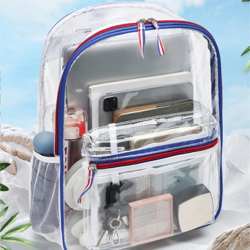 Clear Backpack Heavy Duty Clear Book Bag Waterproof School Bag for School Work