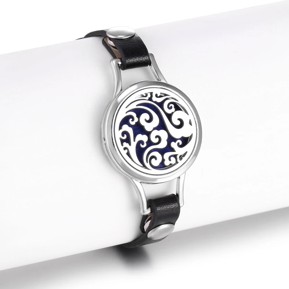 Tree of Life aromatherapy bracelet Essential Oil Diffuser Bracelet Perfume Locket Leather Bracelets for Women Wristbands bracelet jewelry
