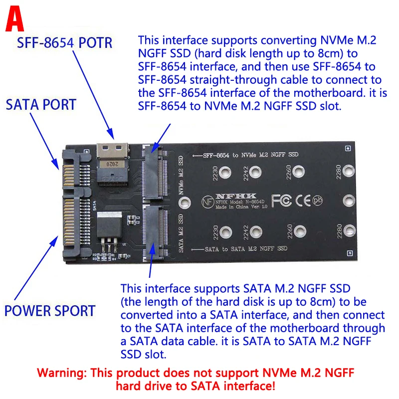 

Адаптер SSD SATA M.2 на SATA NVMe M.2 NGFF