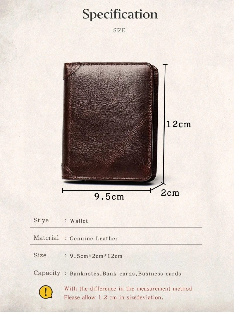 ROOG Elegant Genuine Leather Men's Wallet|Multi-Card Slot Design|Lightweight and Stylish|Suitable for Everyday and Business Use
