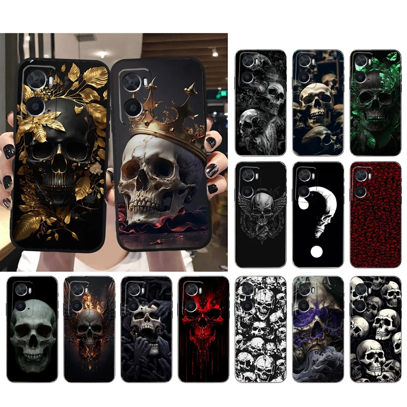 Etui Pop-Art Z Nadrukiem Telefonu Z Czaszką Do Oppo Realme 10 Pro Plus Gt 2 Pro X2 Pro Xt C25S 8 7 6 Pro 6I Gt Master C3 C21 C21Y X3 Superzoom
