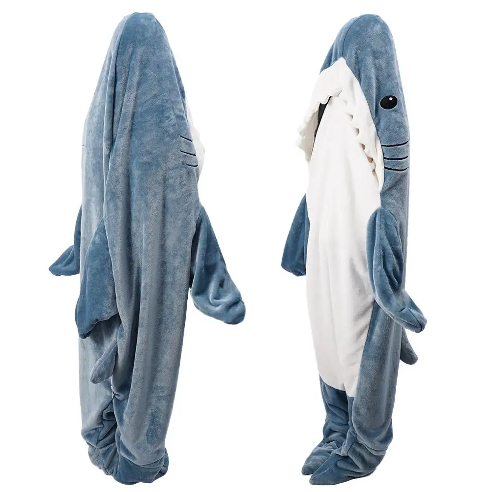 Felpa con cappuccio in pile indossabile coperta Shark sacco a pelo pigiama  con cappuccio coperte animali indossabile coperta di squalo felpa con  cappuccio per uomo e donna - AliExpress