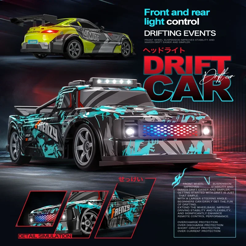 RC Car 1/16 4WD Drift Light Racing Remote Control Car High Speed Four Wheel Drive Radio Controlled Mini Car Model Boy Toy Gift 3