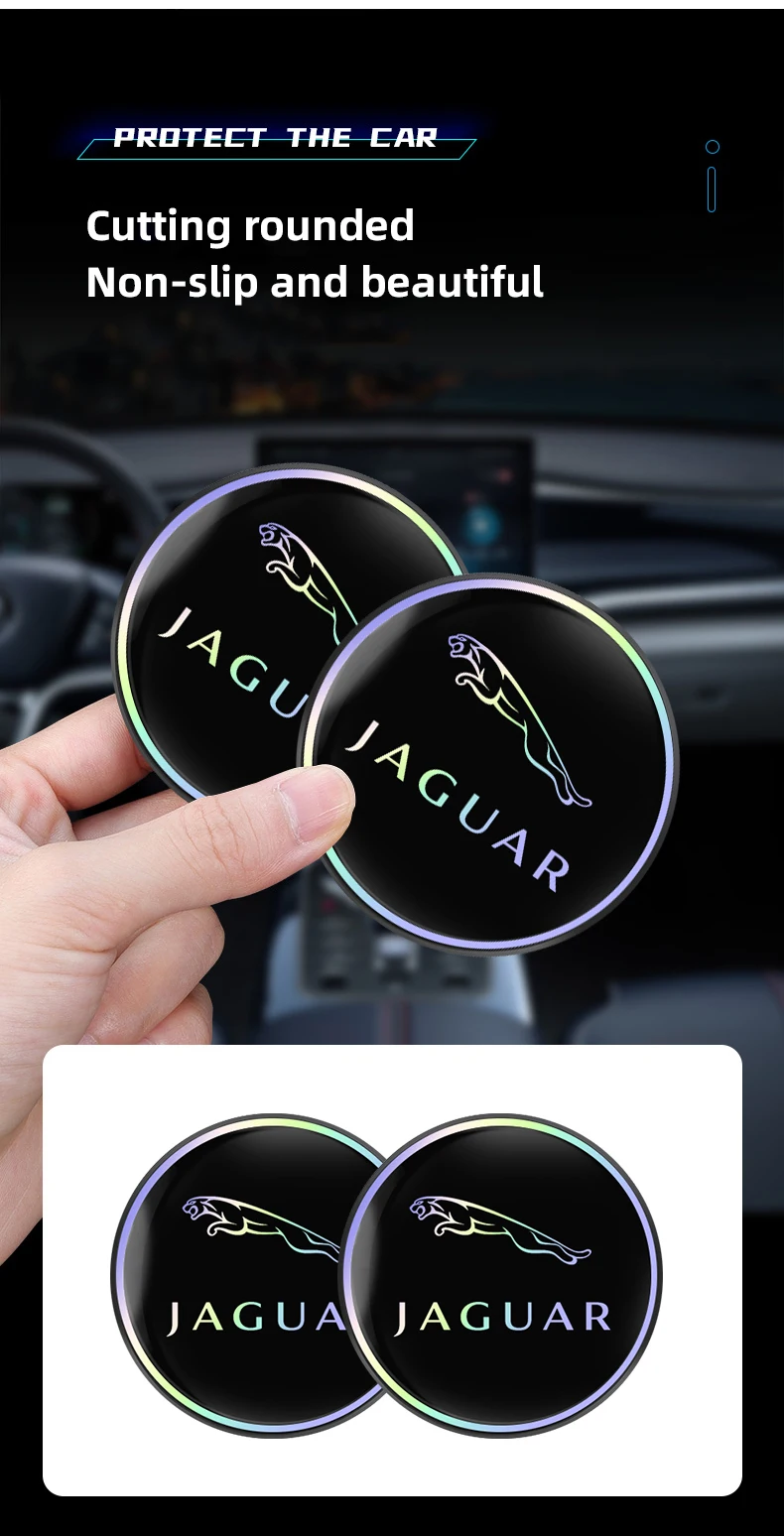 2Pcs Auto Wasser Tasse Matte Auto Innen Lagerung Pad Zubehör Für Jaguar X S F XF XE XJ XK XEL XFL XJL XJ6 XJS XKR XFR F-Typ – Detail 6
