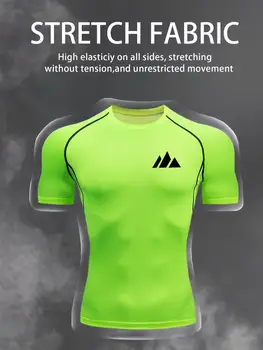 T-shirt da uomo per fitness, abbigliamento sportivo da esterno, magliette da corsa, top da palestra, t-shirt leggere traspiranti ad asciugatura rapida