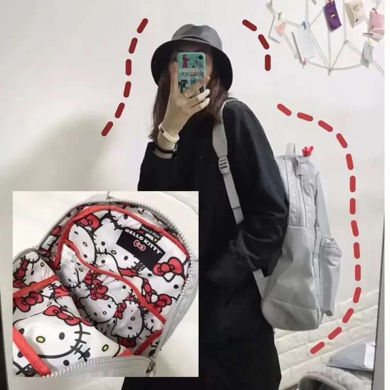 Sanrio Hello Kitty Y2k Backpack Anime Women Kawaii Cartoon Cute Light High Capacity High Quality Nylon Travel Student Bag Gift 2