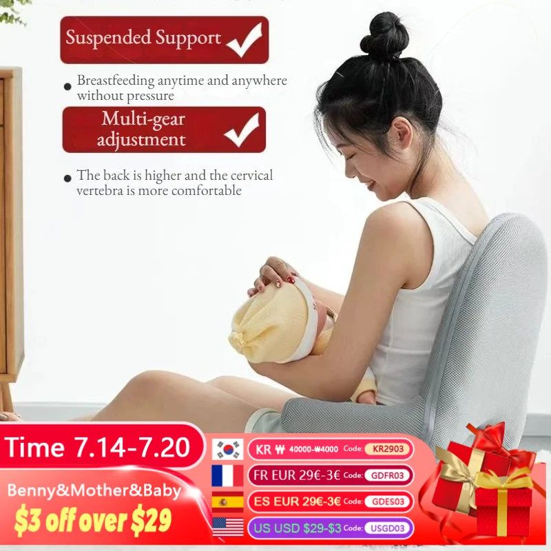 

Adjustable With Backrest For Nursing Lumbar Support,Cushion For Cradling & Sleeping With Babies,Chair For Breastfeeding,Washed