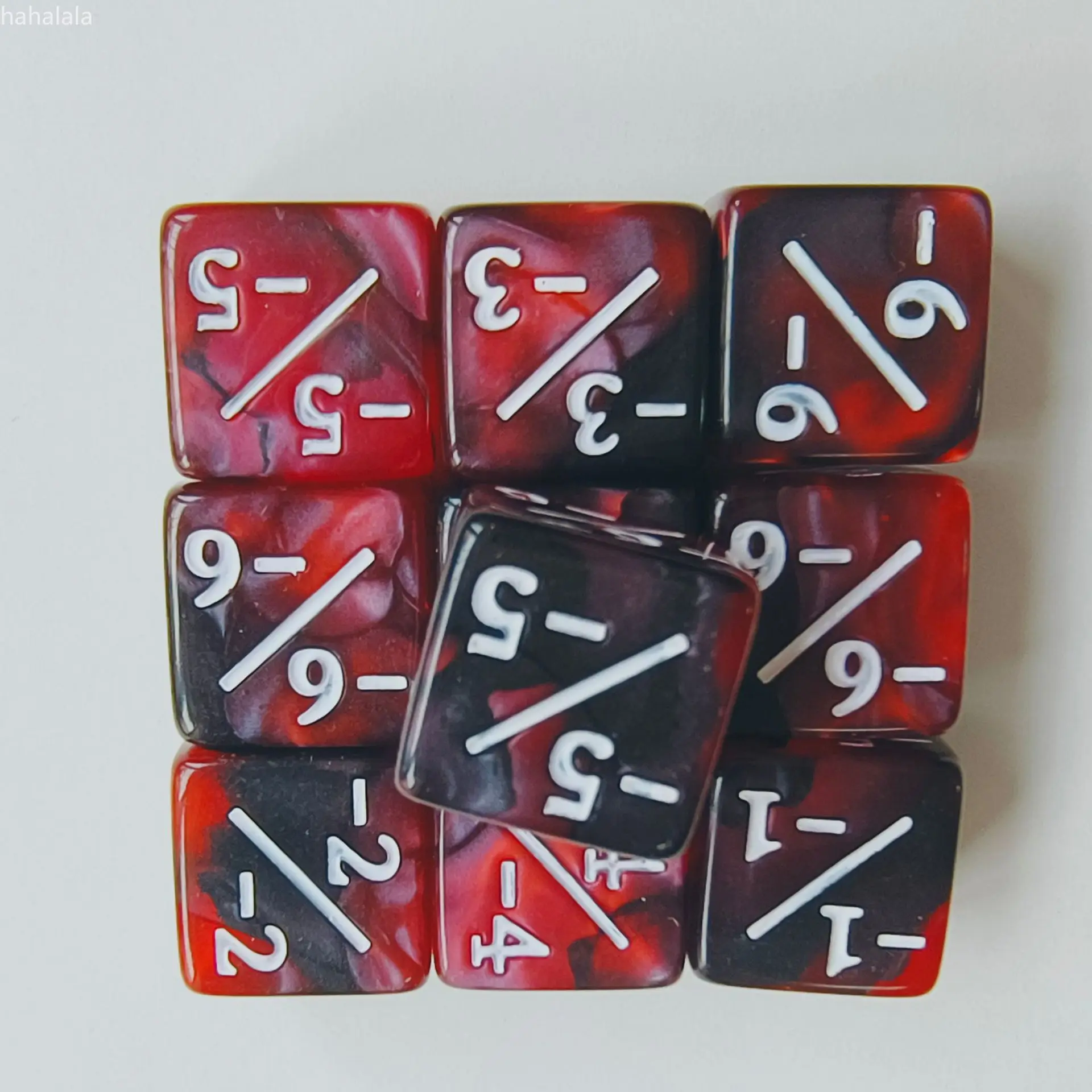 10pcs 16mm 사각형 각도 플러스 마이너스 기호 주사위 D6 플러스 마이너스 주사위 Wanzhi 카드 Rpg 보드 게임 엔터테인먼트 주사위 세트 Dnd 세트