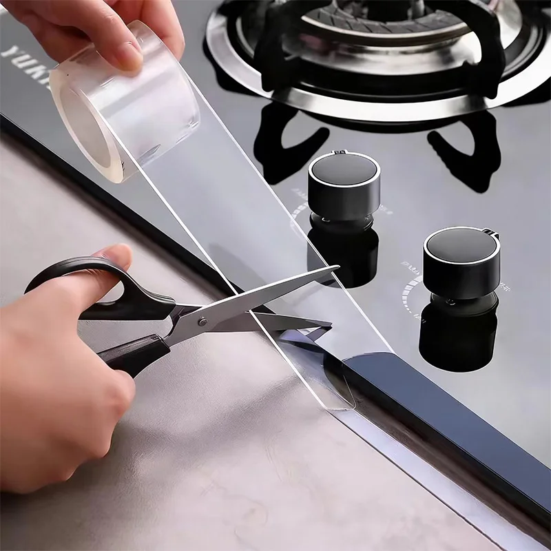 Transparent Waterproof Sealant Tape - Stain-Resistant and Easy-to-Apply Seal Strip for Kitchens, Bathrooms, and Home Use