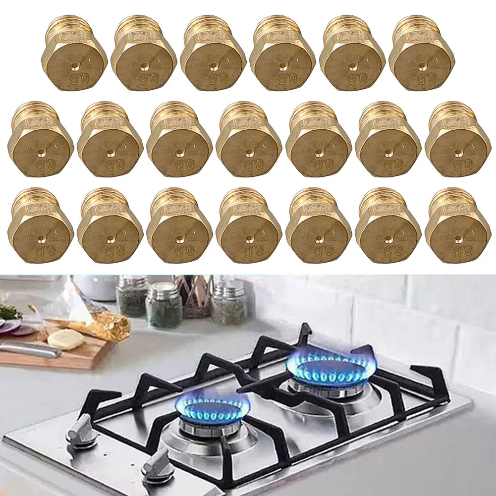 Burner Nozzle 0.5mm Nozzles Propane Burner Orifice Kit for LPG Nozzle Replacement Parts Kitchen Accessoories 20pcs