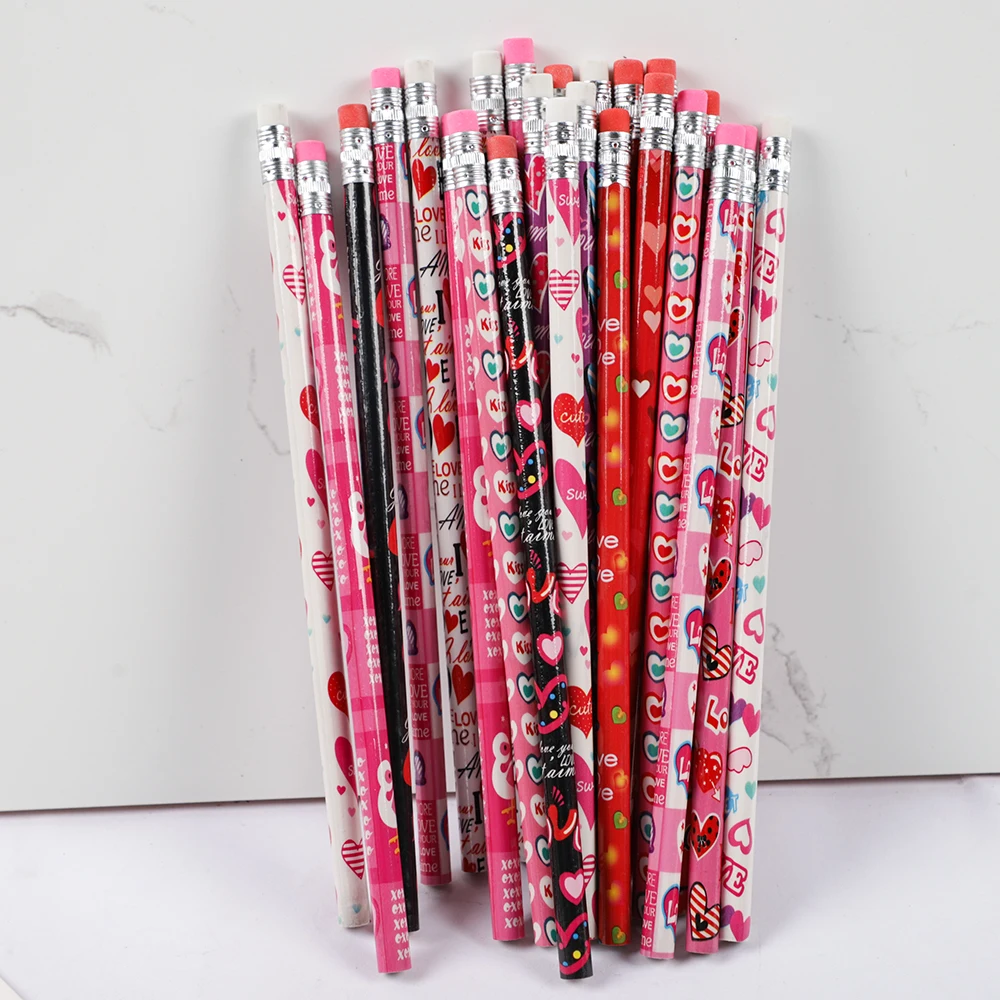 Writing pencils 24Pcs Christmas Easter Heart Football HB Writing Pencils for Kids Party Favors School Stationery