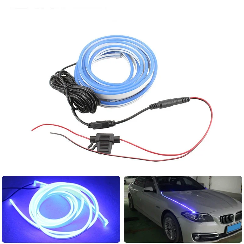 Car Led Light Strip For Hood 2pcs Waterproof Flexible Decoration 80cm