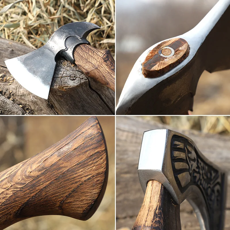 Logging, chopping wood, camping tools, camping axe, opposite sex hook axe, manganese steel forged outdoor axe 2