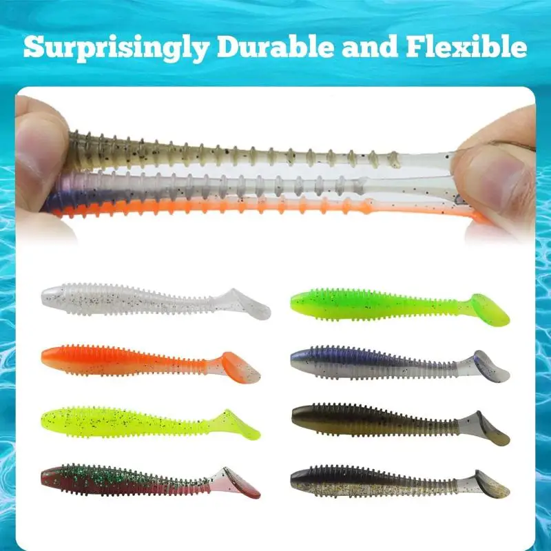 New 50/30/15PC Soft Fishing Lures Kit Silicone Lure Set Artificial Bait Worm with Crank Jig Head Hook Fishing Tackle Accessories 4