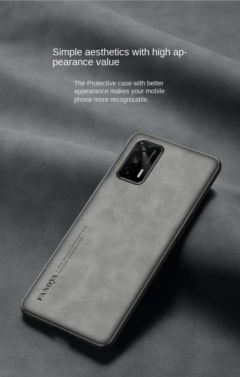 Realme GT RealmeGT RMX2202 Case PU Leather Skin Shockproof Hard Back Cover Matte Phone Case for Realme GT RealmeGT 5G RMX2202 3