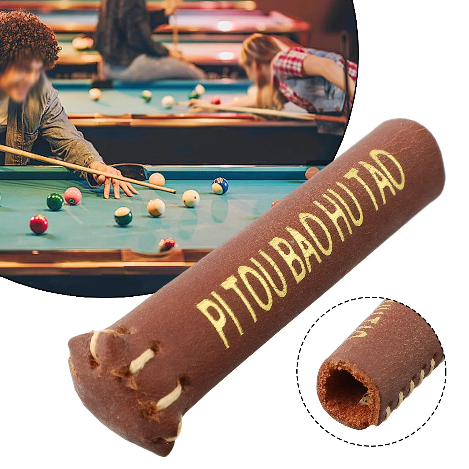 Pool Cue Protector Leather Pool Cue Tip Protectors - Brown/Black Cue Tip Sleeves For Billiard Stick Protection Leather Tip Guard
