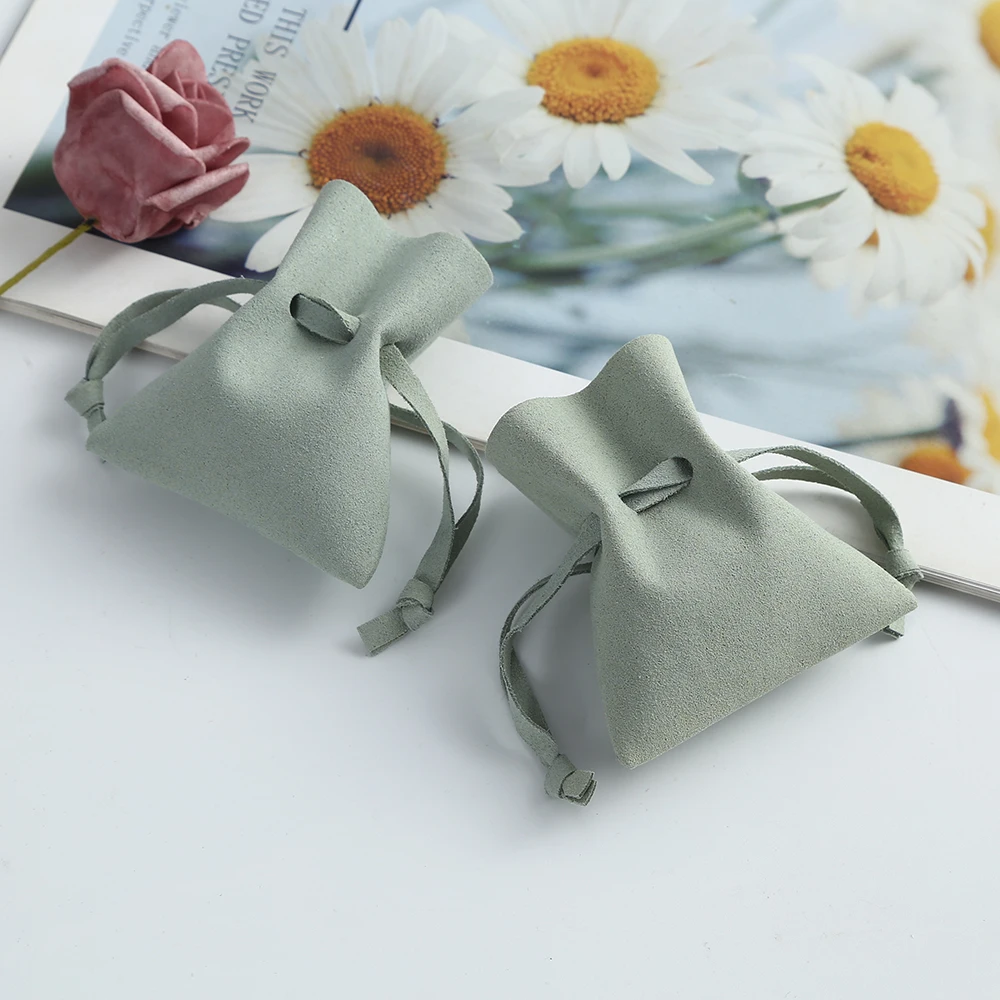 20pcs Microfiber Small Gift Bags for Christmas Party Velvet Jewelry Ring Necklace Micro Suede Jewelry Packaging Organizer Bag