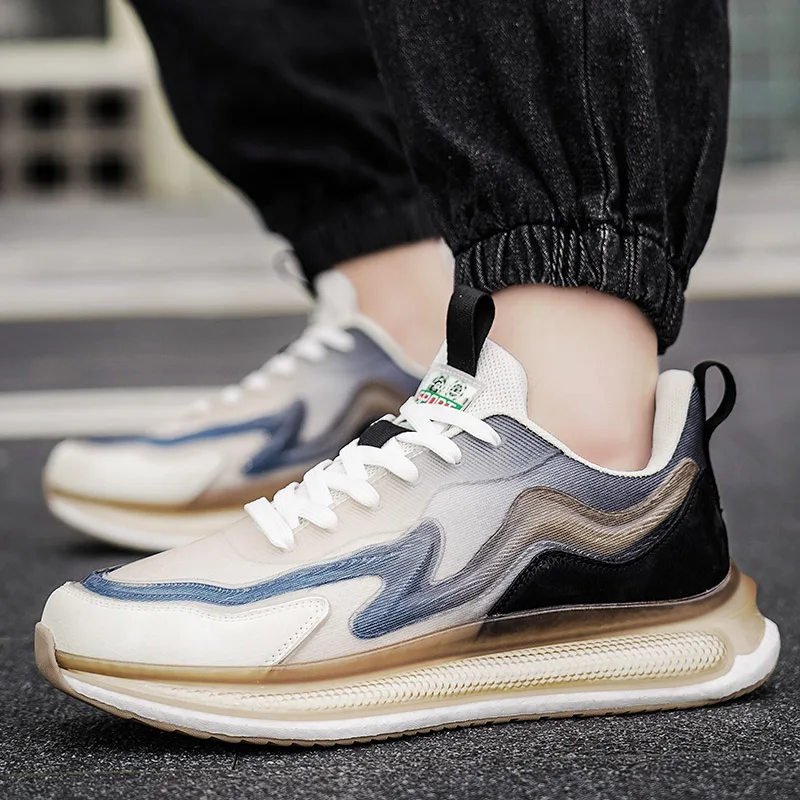 

Autumn Men Shoes 2023 New Breathable Shock-absorbing Men's Vulcanized Shoes Simple Versatile Chunky Sneakers Men Zapatos Hombre