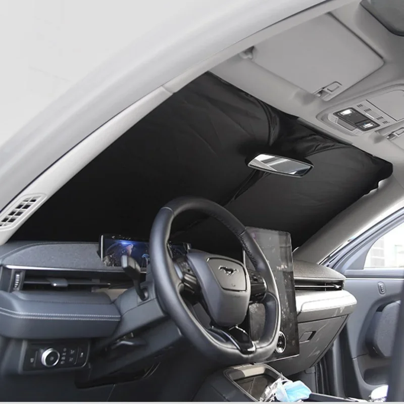 

Солнцезащитный козырек для лобового стекла автомобиля Ford Mustang Mach-E, солнцезащитный козырек с серебряным покрытием, летние солнцезащитные аксессуары для модификации интерьера