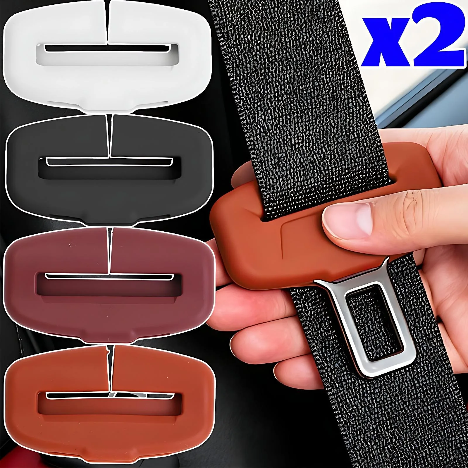 Auto-Sicherheitsgurtclip Silikonhülle Schnallenschutz Anti-Kollisions-Pads Innenverkleidung Kratzschutz Auto-Styling Zubehör – Detail 1