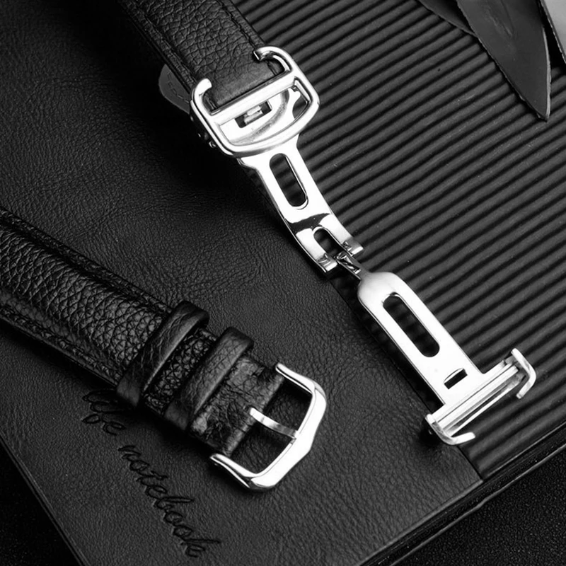 Luxurious Soft Genuine Leather Quick Release Watch Strap - Black