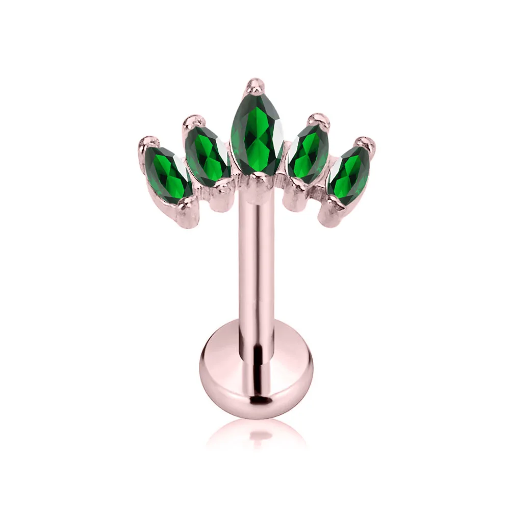 ASTM F136 G23 Titan-Blütenblätter, gewindelose Piercing-Pin, Push-in-Lippen-Ohrstecker, Daith Conch Tragus, Ohrringe mit flacher Rückseite, 16 g, 18 g, 20 g – Detail 7