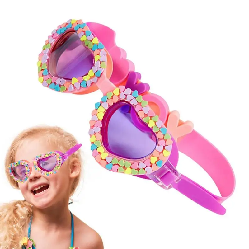 Swimming Goggles Summer Swimming Goggles Waterproof Heart-shaped Silicone Anti-ultravioletWaterproof Anti-fog Goggles Suitable For Toddlers