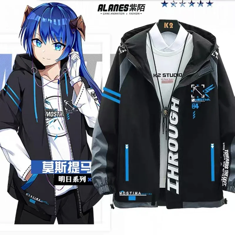 

Game Arknights Mostima Cosplay Costum Long Sleeve Print Jacket Zipper Hoodie Fashion Hooded Coat Anime New Tops Couple Jacket