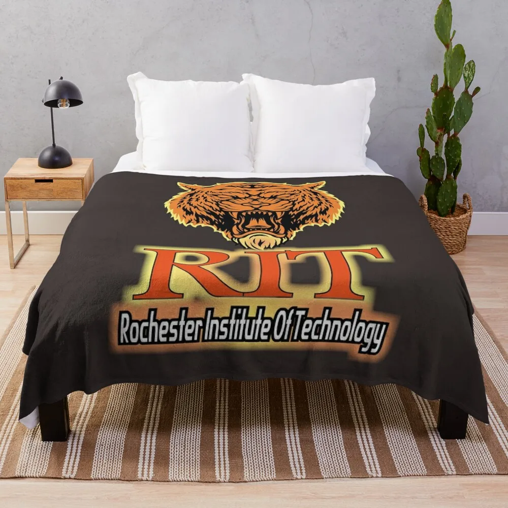 

Rochester Institute of Technology TIGERS RIT Throw Blanket Vintage Blankets For Sofas Hairy Luxury Blankets